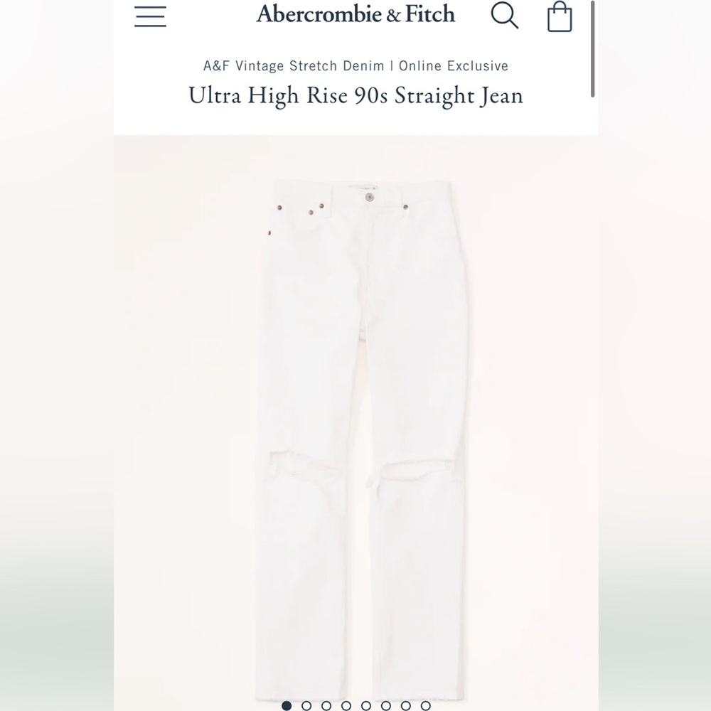 Abercrombie 90s straight leg white jeans